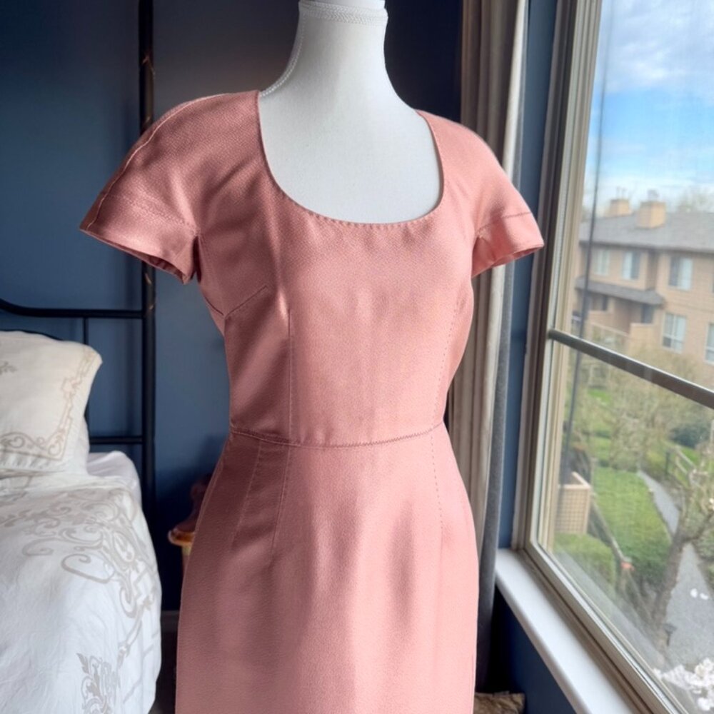Dolce & Gabbana Peachy Pink Shimmer Wiggle Dress - Picture 3 of 14